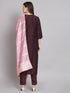 Purple Silk Blend Pant Suit 192059 Salwar Kameez